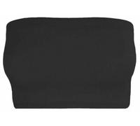 Ladies Plain Printed Boob Tube Strapless Bandeau Elastic Stretch Bra Crop Top (Black, L/XL)
