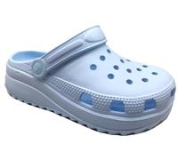Ladies Platform Clogs Sandals Womens Mules Beach Holiday Pool Sliders Shoes Baby Blue