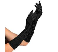 Ladies Plisse Satin Gloves 44cm Long Opera Burlesque Fancy Dress Accessory
