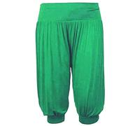 FASHION FAIRIES Womens ¾ Yoga Pants Lounge Trousers Cuffed Harem Trousers Belly Dance Pants Ladies Summer Casual Wear Alibaba Trousers Egyptian Genie Themed Pants Leggings Jade Green UK 8-10