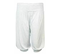 Ladies Plus Size ¾ Leggings Alibaba Trousers Summer Casual Wear Harem Pants Womens Loungewear Comfy Baggy Trousers Plain Ali Baba Bottoms Pants White UK 24-26