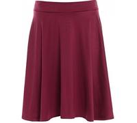 Ladies Plus Size Plain & Printed Flared Skater Skirt - Women’s Elastic Waist Midi A-Line Swing Skirt, Lightweight Casual Everyday & Summer Fashion Wear UK Sizes 14-28 Wine