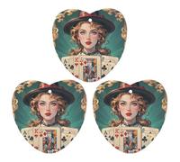 Ladies' Poker Cards Car Air Freshener, 3 Pcs Love form Hanging Air Freshener Cards, Long Lasting Fragrance Scented Card for Car, Home, Office Black-style