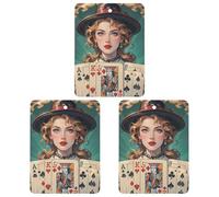 Ladies' Poker Cards Car Air Freshener, 3 Pcs Square Hanging Air Freshener Cards, Long Lasting Fragrance Scented Card for Car, Home, Office Black-style