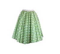 Ladies Polka Dot Rock and Roll 50's 60's Style Skirt & Scarf (10 (26 inch Waist), Green with White Spot)