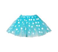 Ladies Polka Dot Rock and Roll 50's 60's Style Skirt Women's Tulle Skirt Women's Teen Tutu Skirt Teen Adult Classic Elastic 3 Layered Tulle for Dress-up Parties Dancing for Women and Teens Sky Blue