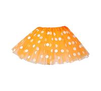 Ladies Polka Dot Rock and Roll 50's 60's Style Skirt Women's Tulle Skirt Women's Teen Tutu Skirt Teen Adult Classic Elastic 3 Layered Tulle for Dress-up Parties Dancing for Women and Teens Orange