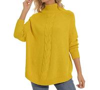 Ladies Polo Neck Jumpers Jumper Women Winter- Crew Solid Color Casual Oversized Stretch Thick Sweatshirt Plain Loose Lightweight Knitted Classic-Fit Long Sleeve Fall Winter Pullover Party Home