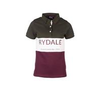 Ladies Polo Shirt Summer Top Women's Embroidered Panel Country Polos (UK, Numeric, 8, Regular, Regular, Rydale Olive/White/Berry)
