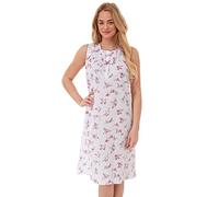 Ladies Poly Cotton Sleeveless Summer Nightie Pink 10-12