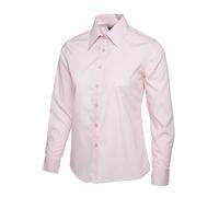 Uneek UC711 Ladies Poplin Full Sleeve Shirt Pink XS Colour: Pink, Size XS