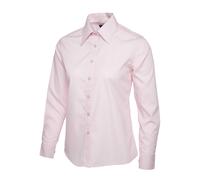Uneek UC711 Ladies Poplin Full Sleeve Shirt Pink XS Colour: Pink, Size XS