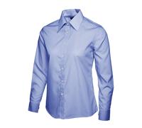 Uneek UC711 Ladies Poplin Full Sleeve Shirt Mid Blue 5XL Colour: Mid B 5XL