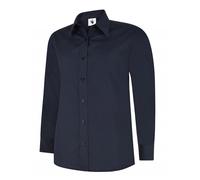 Ladies Poplin Full Sleeve Shirt Womens Office Workwear Formal Work Blouse Top