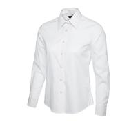 Uneek UC711 Ladies Poplin Full Sleeve Shirt White L Colour: White, Siz L