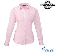 Ladies Poplin Long Sleeve Blouse 30 Colours Sizes 6-26 Easy Care Premier PR300