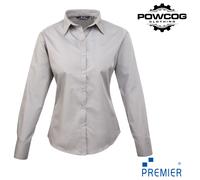 Ladies Poplin Long Sleeve Blouse 30 Colours Sizes 6-26 Easy Care Premier PR300