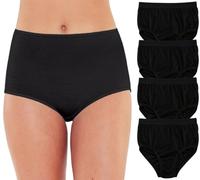Ladies Premium Cotton Full Briefs Mama Panties, High Rise Knickers for Everyday Comfort. Soft, Stretchy, Breathable Best Fit Guaranteed (UK, Alpha, M, L, Regular, Regular, Black (Pack of 12))