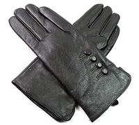 Ladies Premium Genuine Leather Gloves (Large, Dark Green)