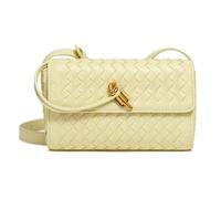 Ladies PU Crossbody Bag, Woven Evening Bag, Retro Shoulder Bag, Suitable for Daily Business Trips and Leisure Outings, as well as Daily Shopping (jelly yellow)