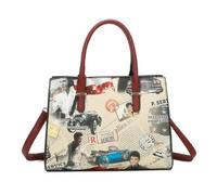 Ladies PU Leather Elvis Presley Multipockets Lightweight Timeless Fashion Hobo Handbag Shoulder with Crossbody Strap - WINE