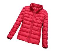 Ladies Puffer Jacket Lightweight Packable Down Jacket Women Puffer Coats for Women Puffa Jackets Oversized Puffer Jackets Womens Compressible Down Feather Coat Parka Quilted Padded Jackets Red L
