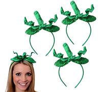 Ladies Pumpkin Headband Halloween Fancy Dress Accessory Green Sequin & Satin Pumpkin Head Piece - Pack Of 1