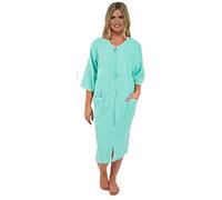 Ladies Pure Cotton Zip Through Towelling Dressing Gown by Tom Franks LN728 Mint 8-10