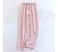 Ladies Pyjama Bottoms,Women'S Plaid Pajama Bottoms Fashion Loose Cotton Pink Checkered Print Sleep Pant Spring Soft Cosy Stretch Drawstring Wide Leg Trousers Lounge Home Wear Nightwear,S