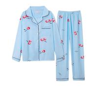 Ladies Pyjama Sets Cotton - Button Up Pyjamas For Women Long Soft Pjs Long Pant Set Fashion Floral Printed Pajamas Set Lounge Sets Lightweight Two Piece Pj Sets Loose Fit Pyjamas Sets
