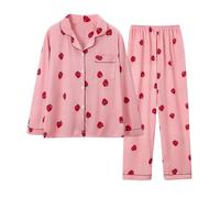 Ladies Pyjama Sets Cotton - Button Up Pyjamas For Women Long Soft Pjs Long Pant Set Fashion Floral Printed Pajamas Set Lounge Sets Lightweight Two Piece Pj Sets Loose Fit Pyjamas Sets