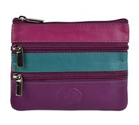 Ladies Quality Leather Coin Purse by London Leather Goods Change 4 Colours (Sunset)