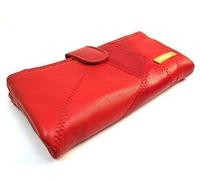 LADIES QUALITY LUXURY SOFT LEATHER PURSE DESIGNED BY LORENZ IN 5 COLOURS 4649 (Red)