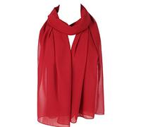 Ladies Quality Plain Chiffon Hijab Scarf Large Maxi shawls 30 Colours(Deep Red)