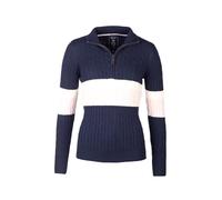 Ladies Quarter Zip Overhead Jumper Women's Country Knitwear Sweater (UK, Numeric, 12, Regular, Regular, Navy)