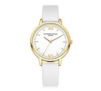 Ladies Quartz Watch,ITVIP Analog Female Wrist Watch with PU Leather Strap Simple Roman Scale Design Strap 240mm Bianco