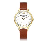 Ladies Quartz Watch,ITVIP Analog Female Wrist Watch with PU Leather Strap Simple Roman Scale Design Strap 240mm brown