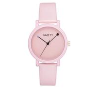 Ladies Quartz Watch,ITVIP Simple Fashion Casual Monotonous PU Watch Solid Color Student Belt Watch Strap 231mm pink