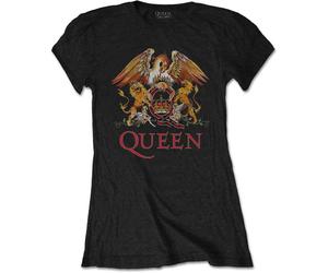 Ladies Queen Crest Freddie Mercury Brian May Official T-Shirt Womens