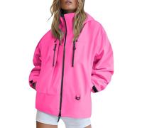 Ladies Rain Jacket, Women's Outdoor Waterproof Jackets Ladies Lightweight Windbreaker with Pockets Casual Winter Warm Wind Proof Zip Up Coat Softshell Breathable Sports Coats
