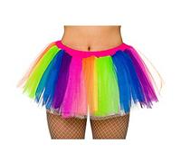 Ladies Rainbow Clown Tutu Petticoat Fancy Dress Costume