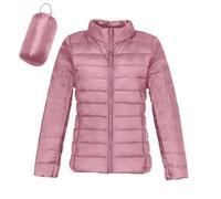 Ladies+Raincoats Puffer Jacket For Womens Foldable Packable Light Weight Down Jacket Womens Jacket Womens Coats Size 22 Uk (Pink, XL)