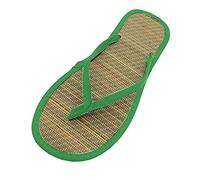 Ladies Rattan Flat Flip Flops Comfortable erringbone Slipper Memory oam Cushioned Yoga Mat Sole Breathable Thong Sandals rch Support Non-Slip Rubber Sole Summer House Silent Sandals (Green, 5.5)