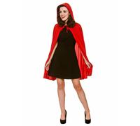 Wicked Costumes Adult Womens Red Short Hooded Cape - (One Size) 84cm Length