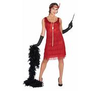 Ladies Red Flapper Dress 1920s Gatsby Charleston Fancy Costume Medium