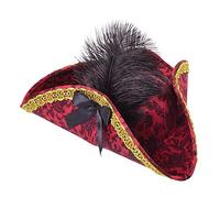 Bristol Novelty BH658 Pirate Tricorn for Ladies | 1 Piece | Red | One Size - Adult Hat, Womens