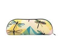 Ladies Red Wine Print Cosmetic Bag Makeup Bag Toiletry Bag, Dragonfly, Taglia Unica