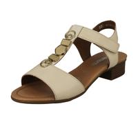Ladies Remonte Block Heeled T-Bar Detailed Sandals D0P52