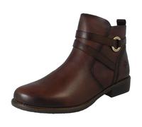 Ladies Remonte Fleece Lined Leather Strap Detailed Zip Up Ankle Boots "D0F77"