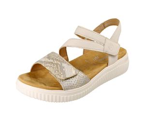Ladies Remonte Leather Adjustable Hook And Loop Strap Sandals D3L51